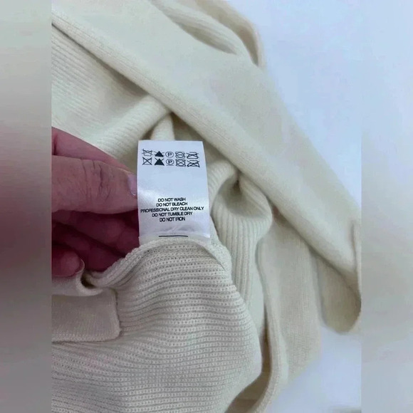 NWT LE17SEPTEMBRE Wool Neck Tie Knit Maxi Sweater Vest Pockets in Ivory Sz FR 38 - Picture 8 of 10